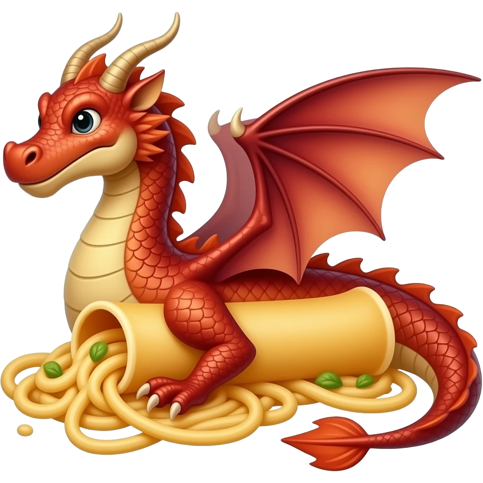 dragon fused with pasta and canneloni emoji