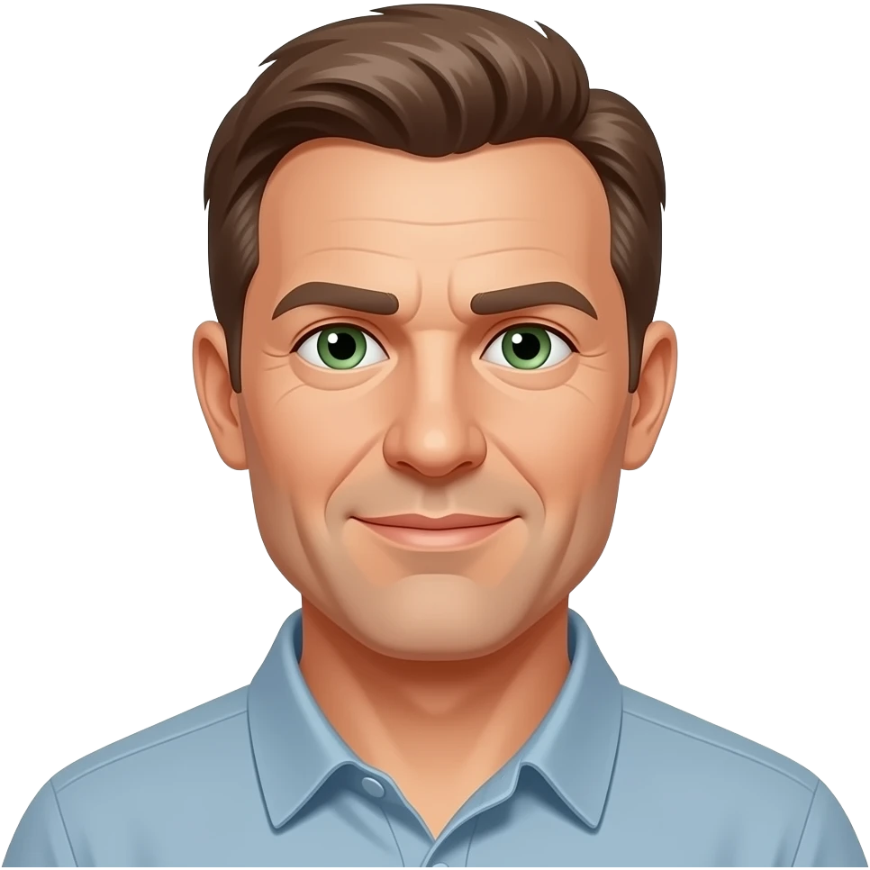 erkek 40 yaş buğday yeşil gözlü kısa saçlı birini çiz emoji