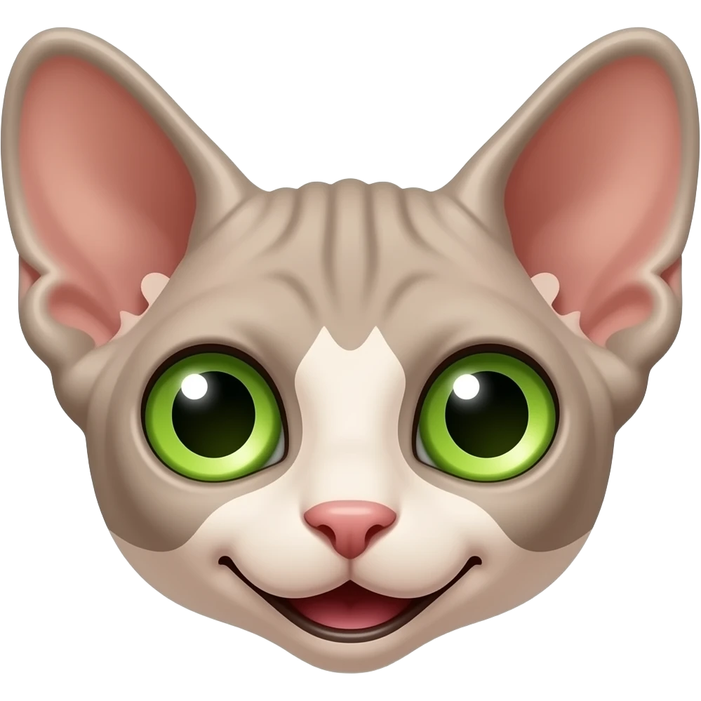 A happy Devon Rex face emoji