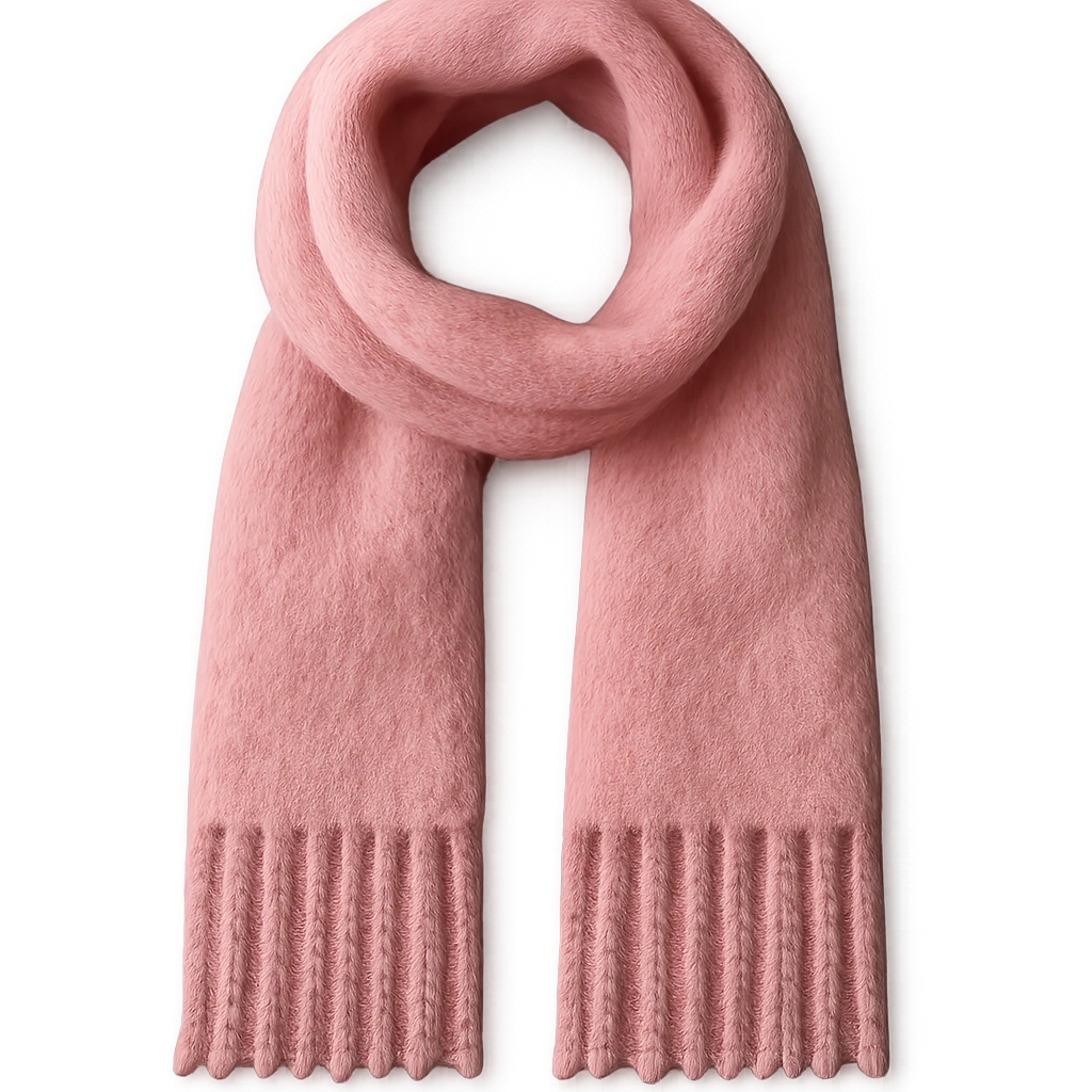 pink wool scarf, soft and fluffy emoji