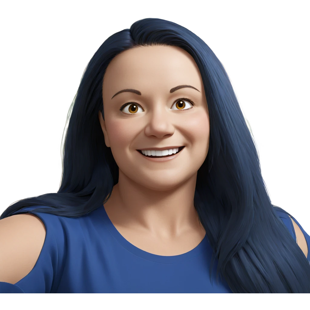 smiling girl in blue shirt emoji