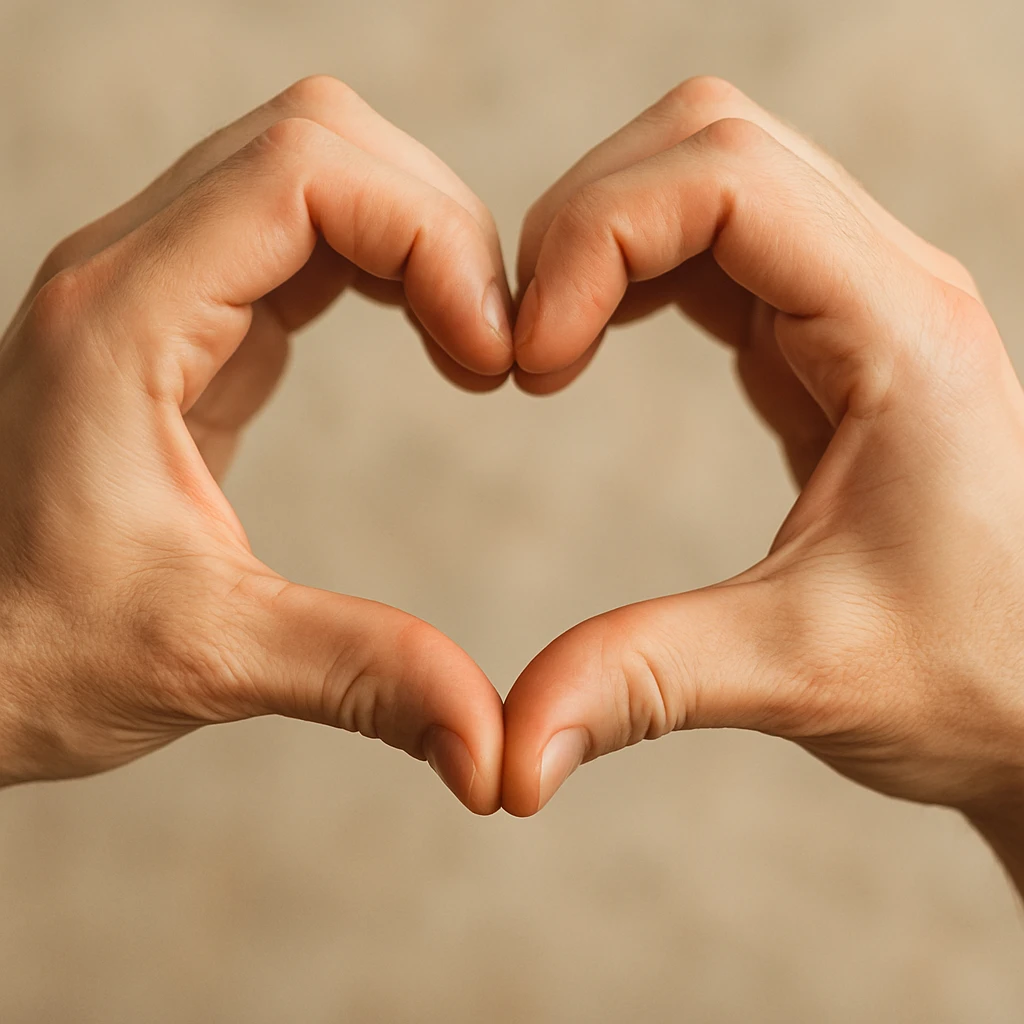heart shaped hands emoji