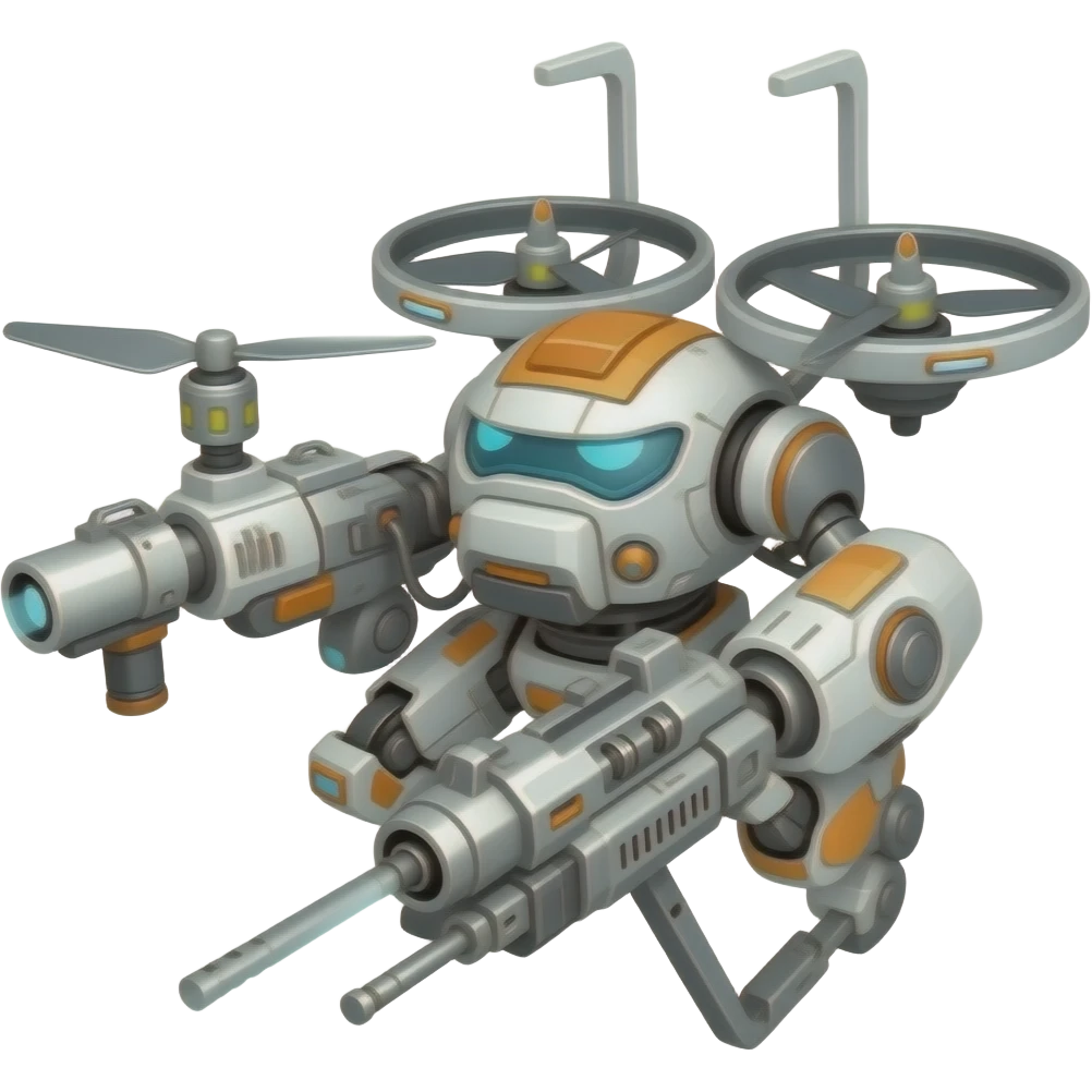 scifi flying robot armed drone emoji
