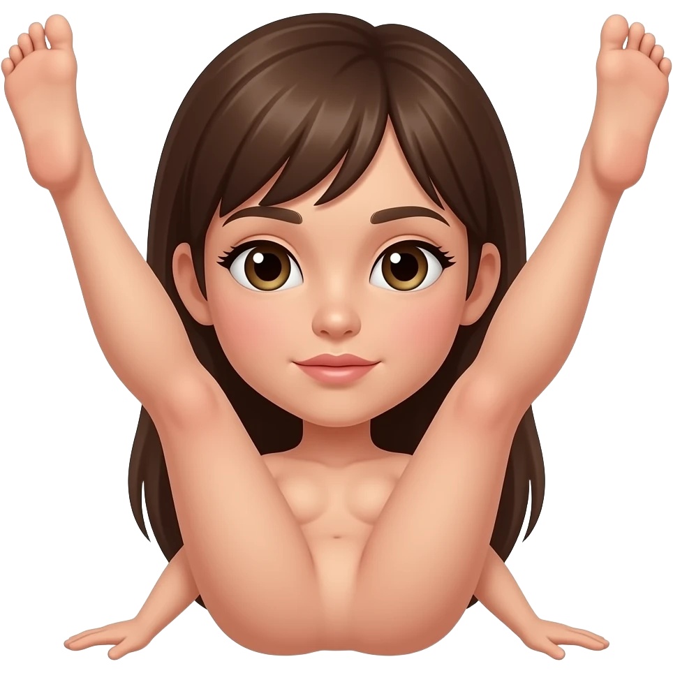 Emoji feet up spreading ahh n3ked girl emoji