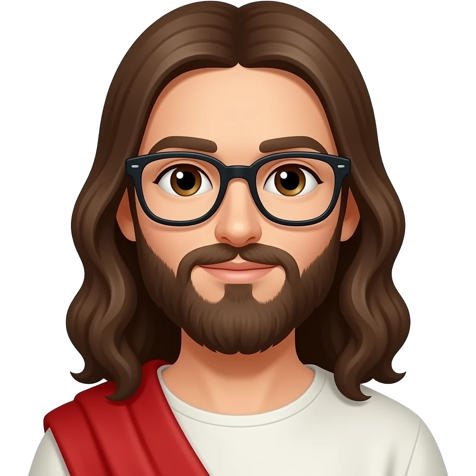 Jesus, wearing glasses emoji