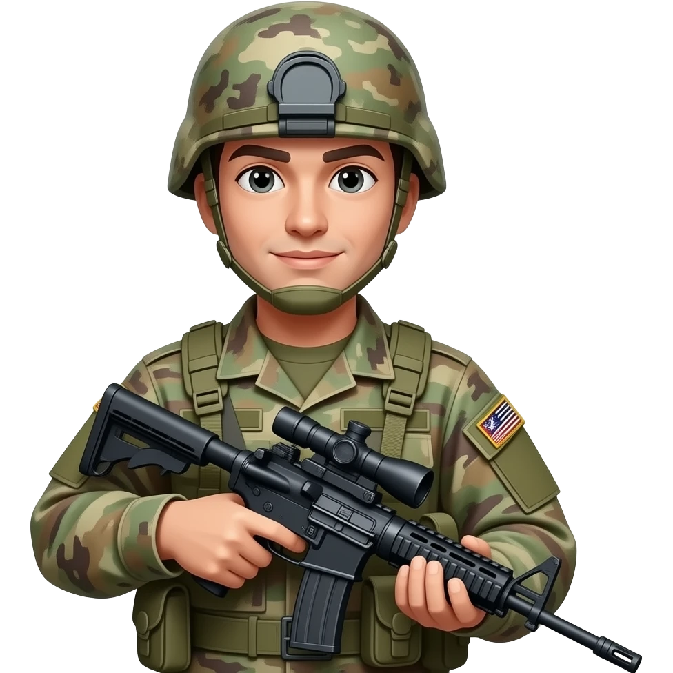 Army man holding a sniper emoji