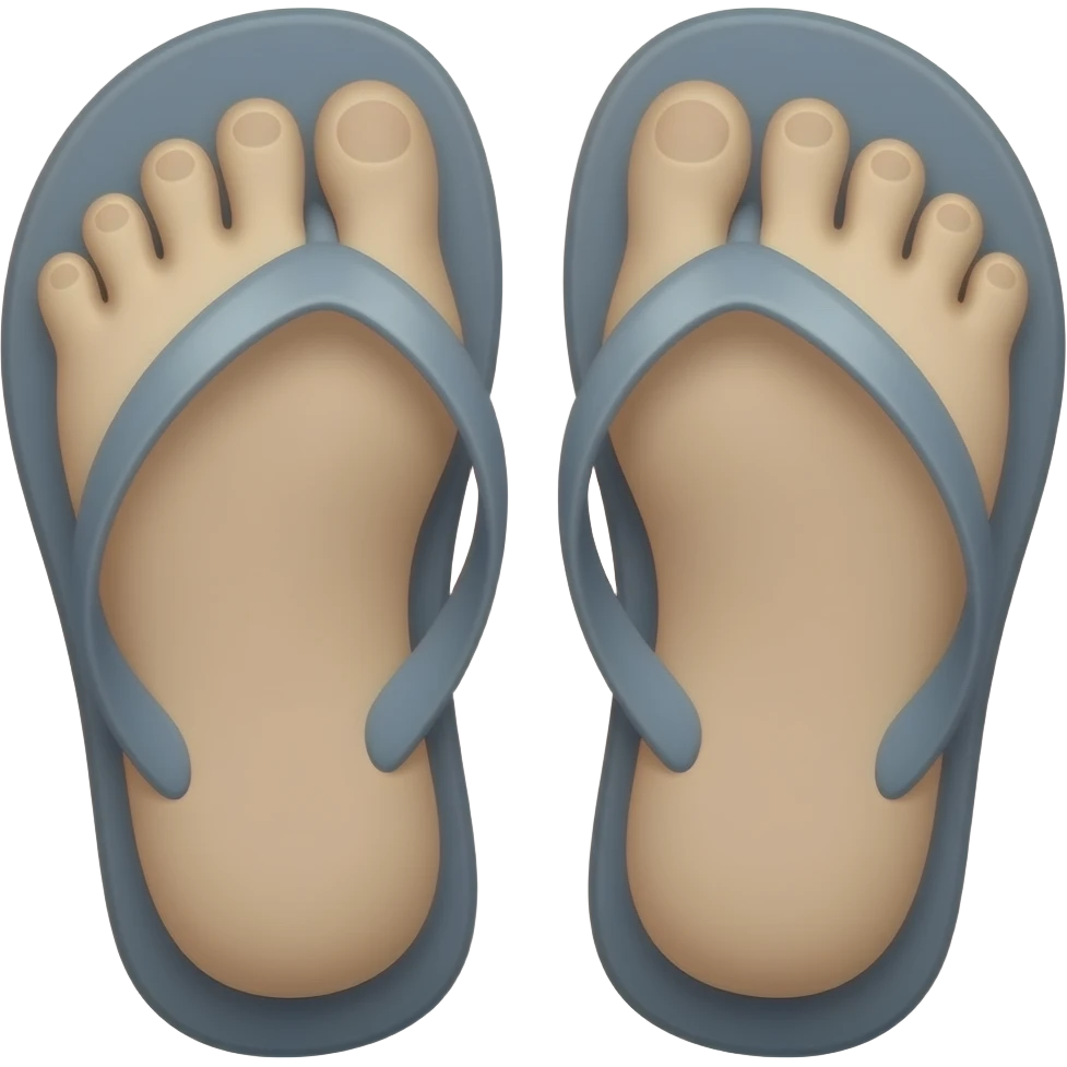 Gray feet with flip flops emoji