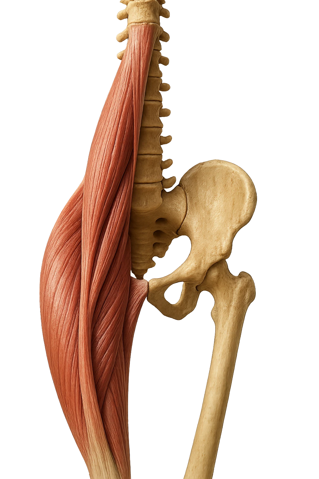 ILEOPSOAS DI UN CORPO UMANO ANATOMICO REALISTICO, iperrealistico 4k emoji