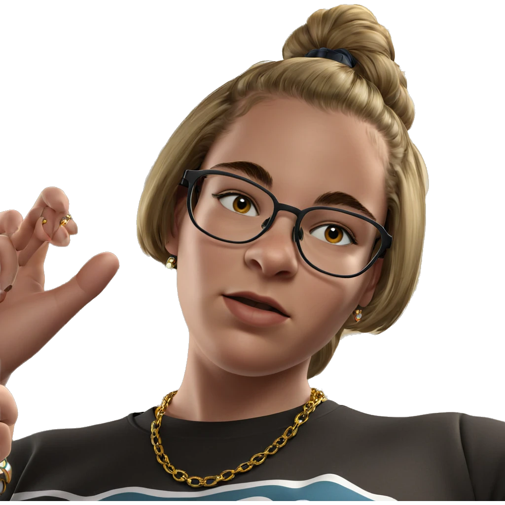 girl with glasses and jewelry emoji