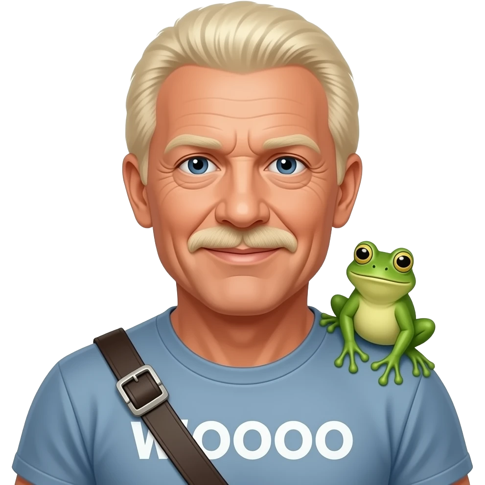 ric flair as a frog with belt over shoulder and the word WOOOOO across the bottom emoji