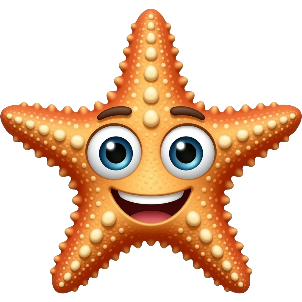 Starfish with hearty eyes emoji