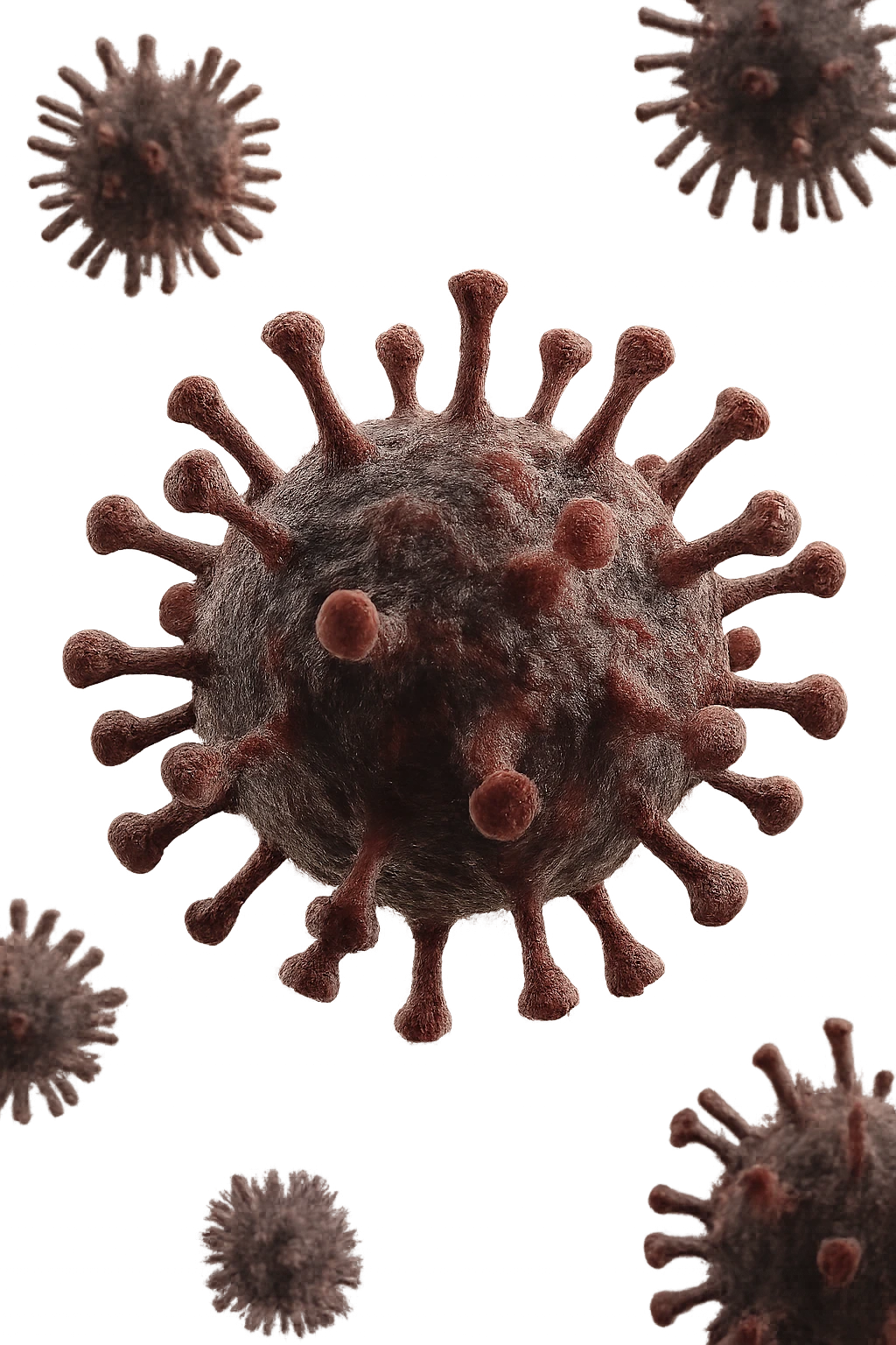 virus fluttuano in aria, iperrealistico 4k emoji