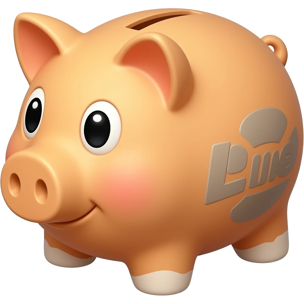 orange piggy bank looking like a lacie hard drive emoji