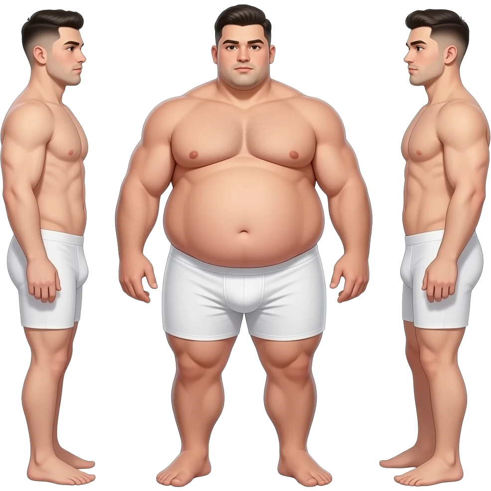 Strong very tall very wide ultra very very fat teen, gigantic big dick, cool hairstyle, cool fade, large dick, large feet, large dick, full body, fat, in white boxers that make his gigantic ass look bigger,, emoji
