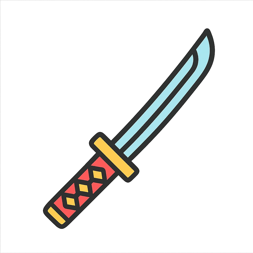 a katana, stylized as a modern icon emoji