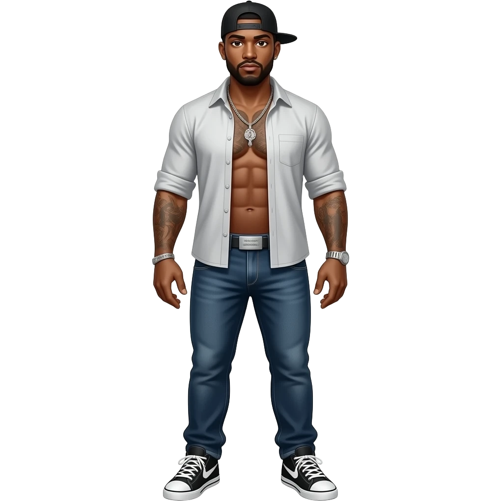 Fit Lightskin black male crip gang banger with a bubble butt with a shirt on shoes on no pants or under wear emoji