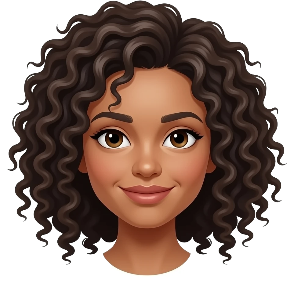 woman curly hair emoji