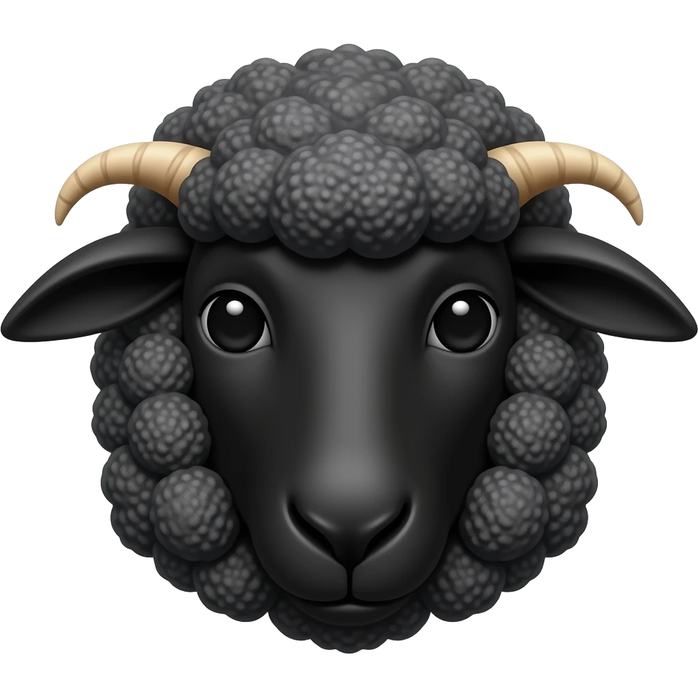 está oveja negra pero de frente sin cuerpo emoji