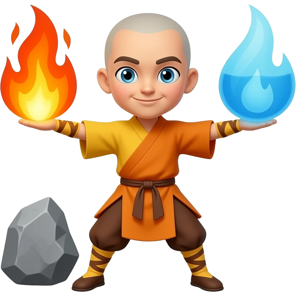 the avatar last airbender fire water rock air elements emoji
