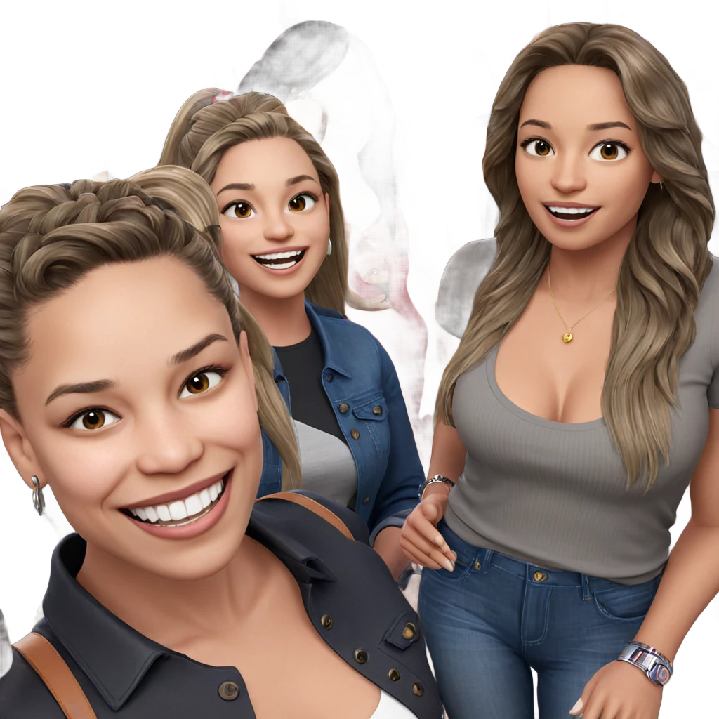 friendly gathering of stylish girls emoji