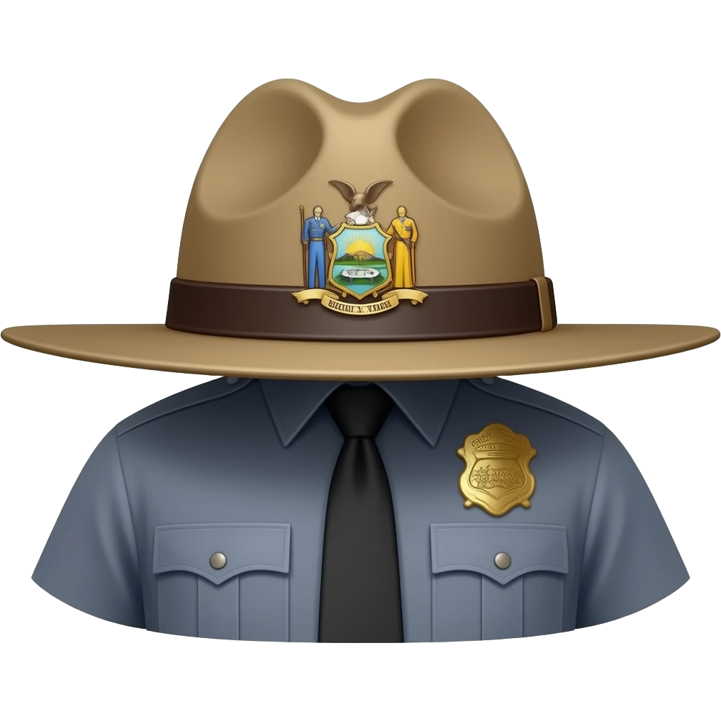 NY state trooper flat brim hat emoji