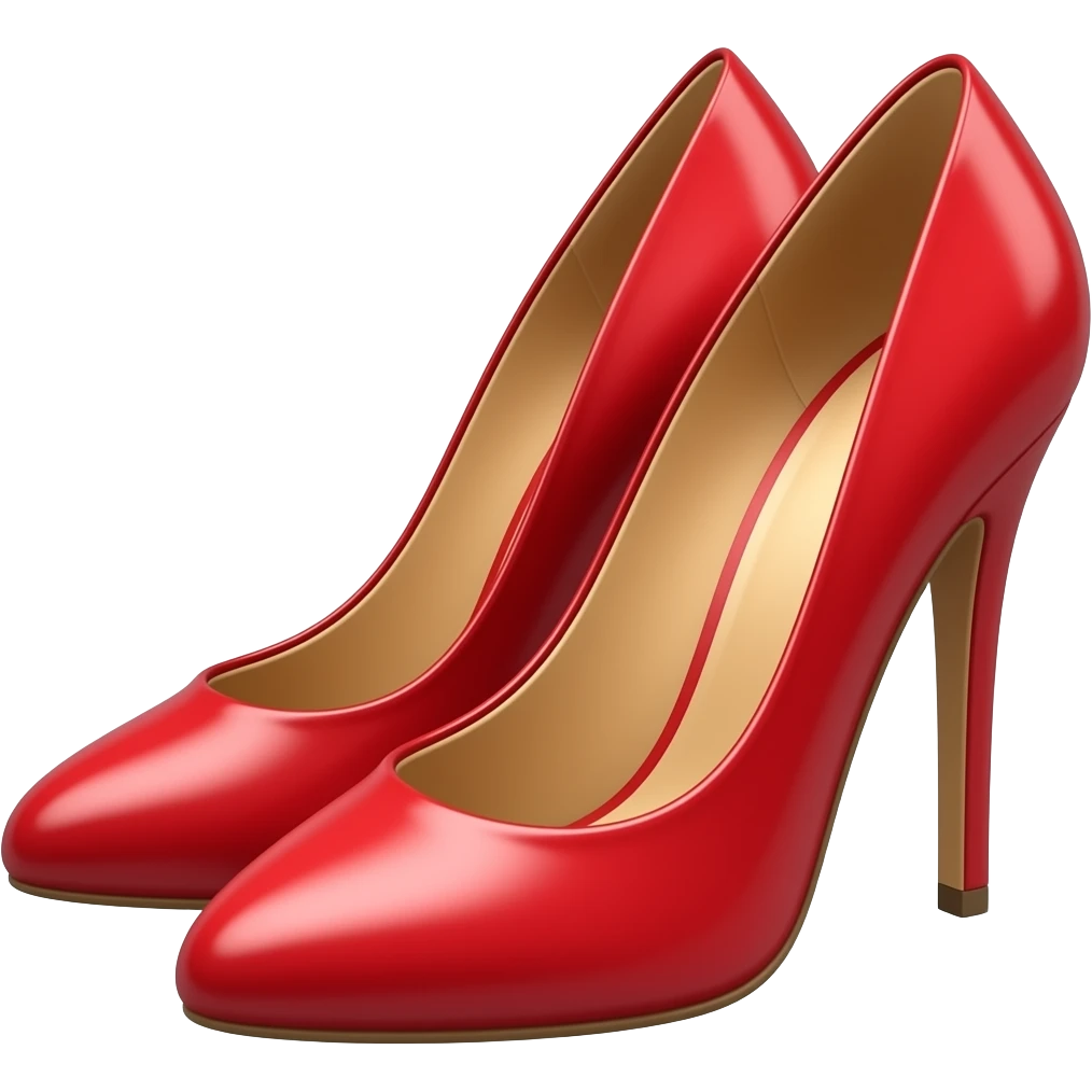red heels emoji, thick black outline, simple cartoon emoji