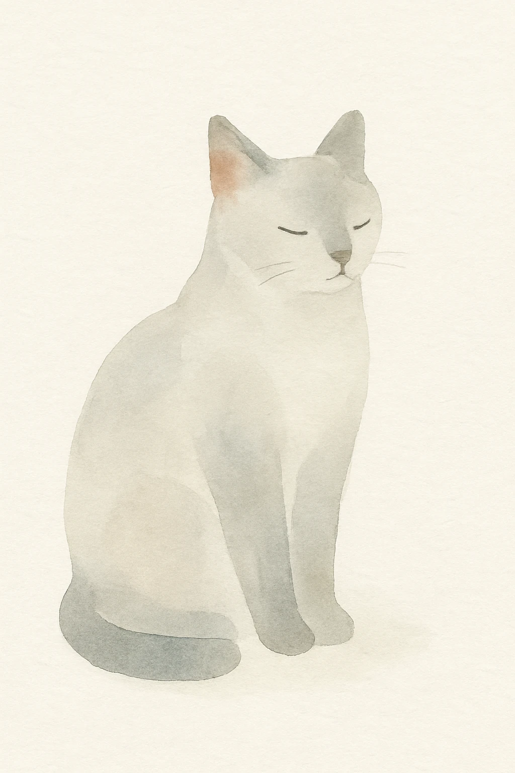 cat in watercolor art style emoji