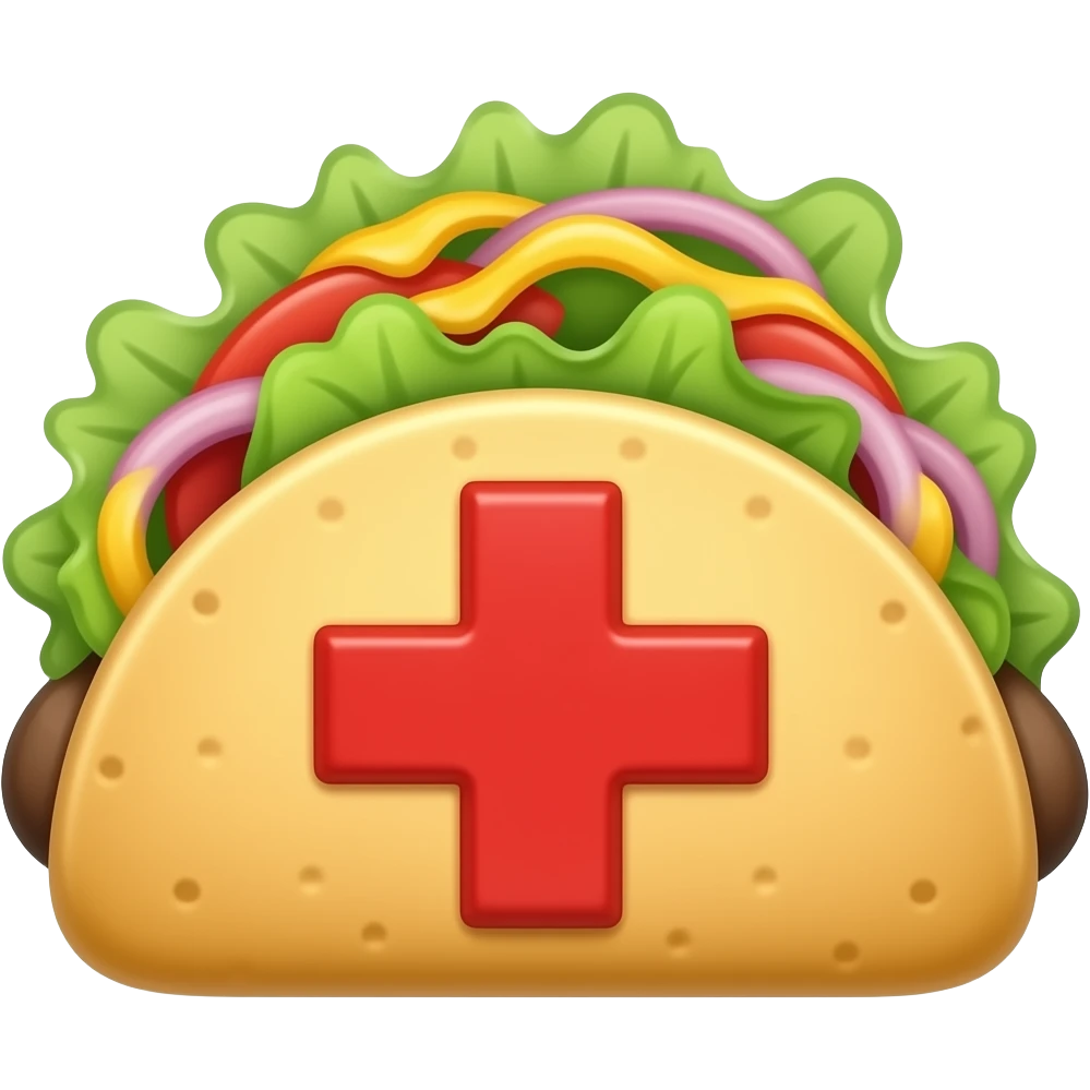 a taco with a red cross through it emoji