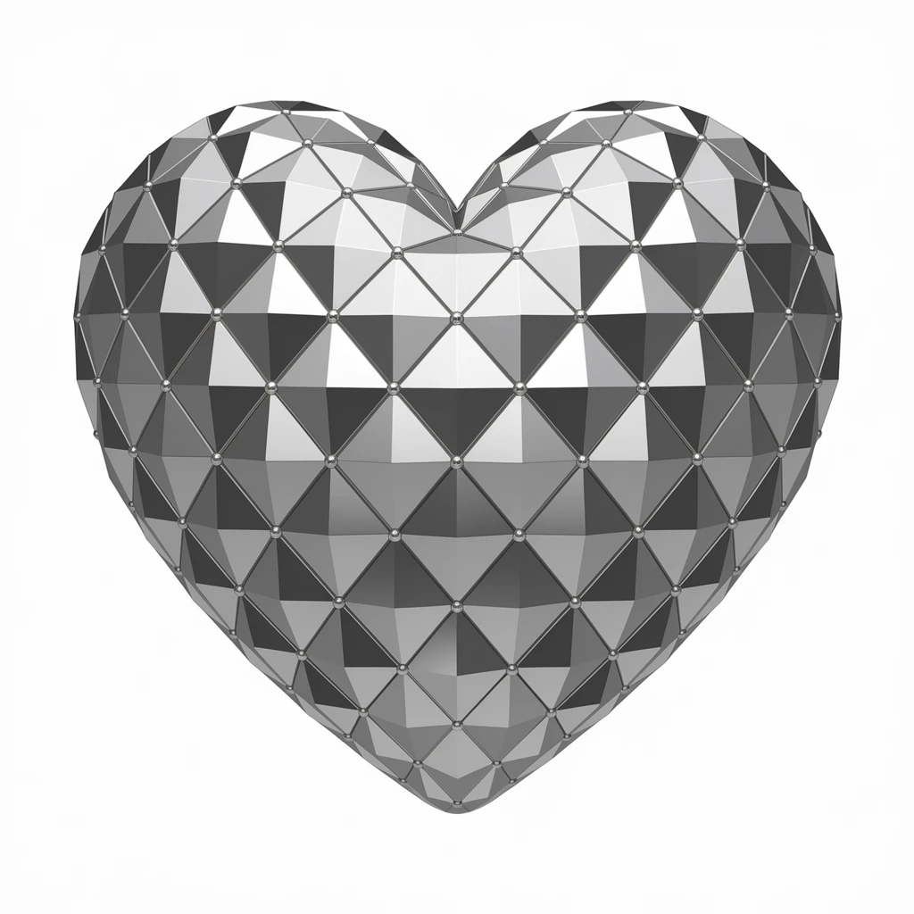 heart with a metallic silver finish emoji