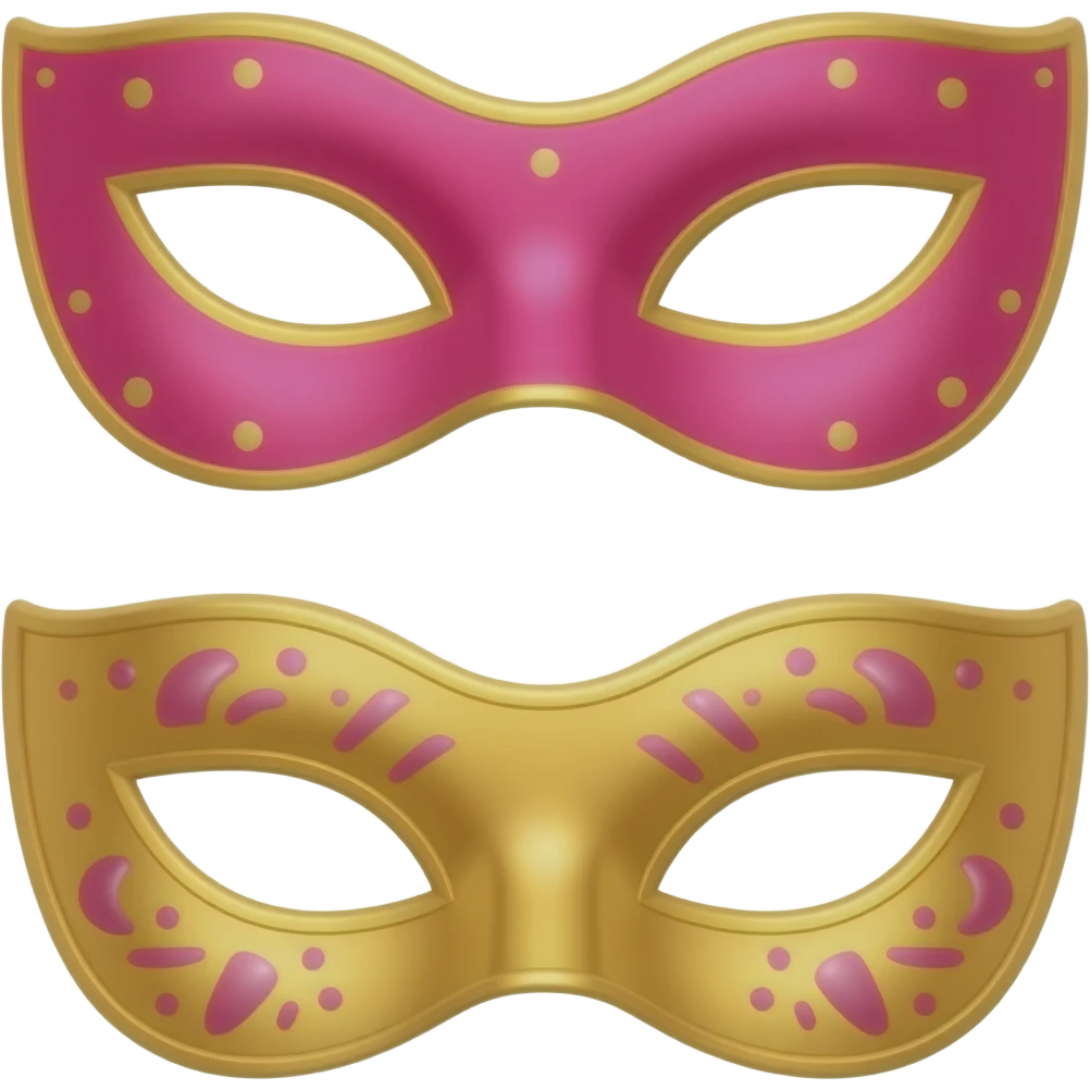 pink and gold theater masks emoji