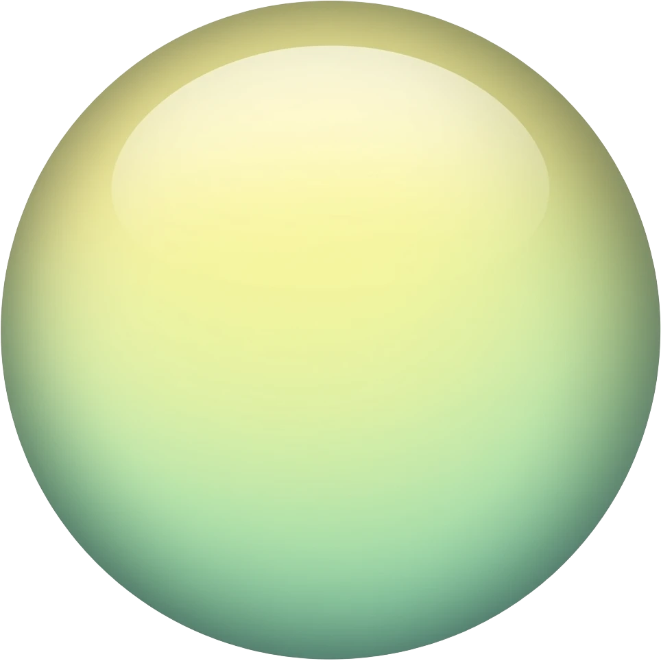 Pastel yellow green gradient crystal orb emoji