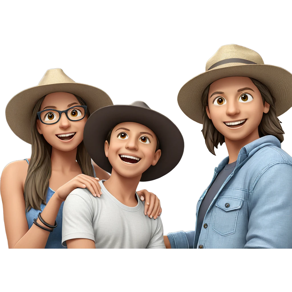 happy group of friends outdoors emoji