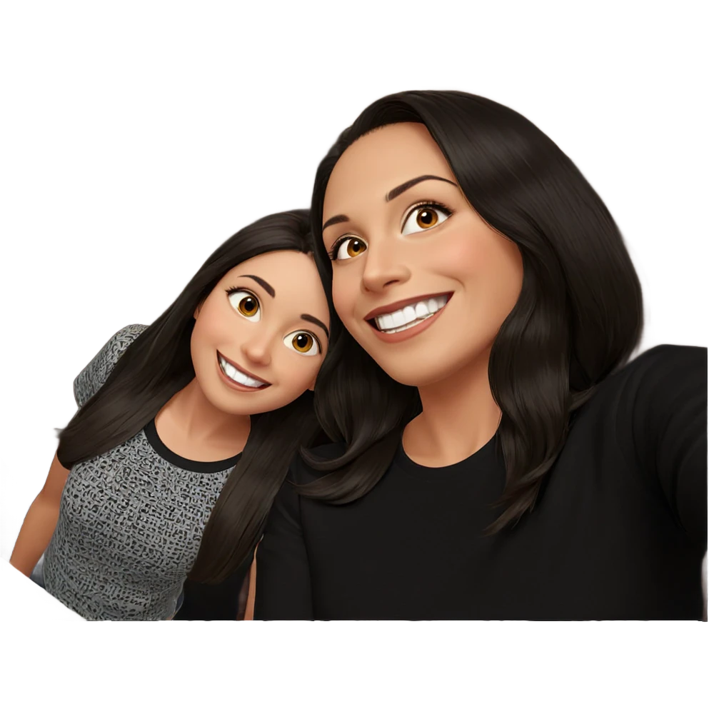 smiling girls taking a selfie emoji