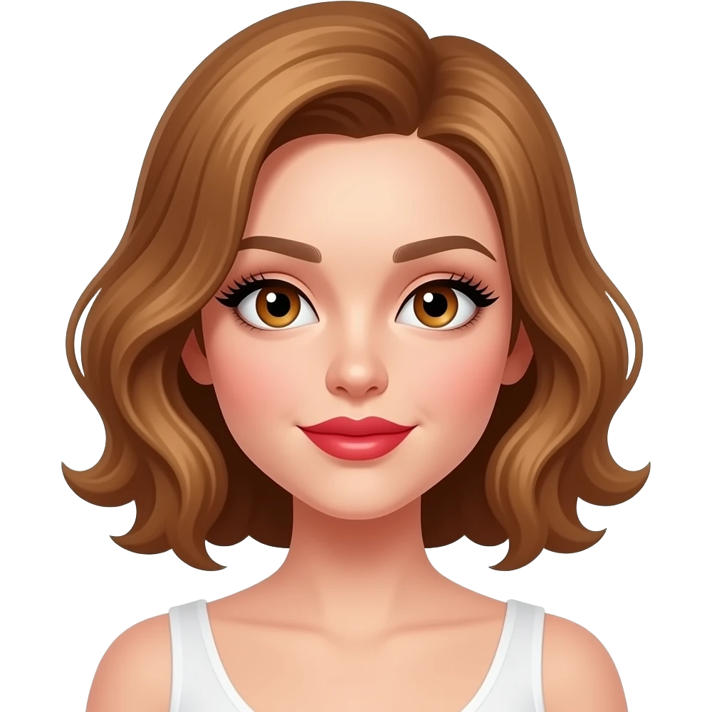 white, very beautiful woman, with big plump red lips, long long lashes, honey wavy short hair, hazel eyes,  a look of ‘hmm’ on her face.  full body.  Wearing a pink corset & blue jeans emoji