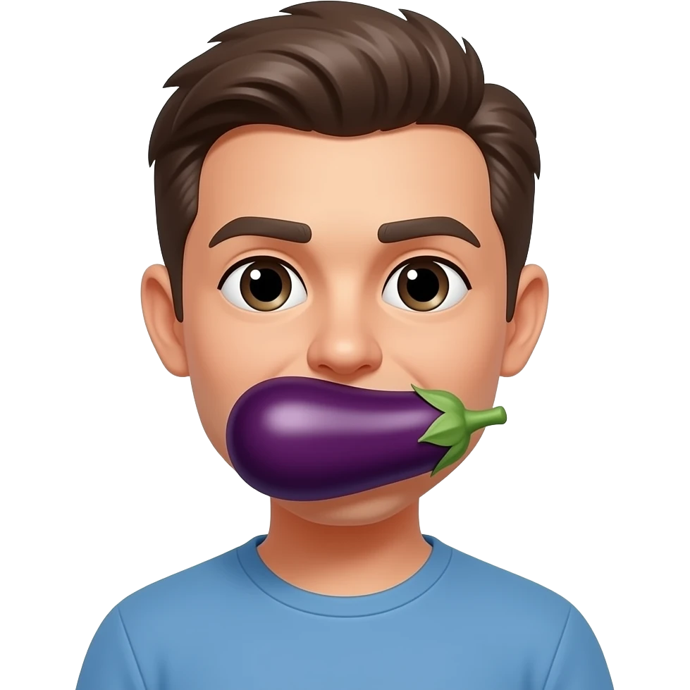 Eggplant on mouth emoji