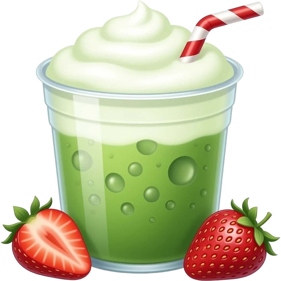 strawberry matcha with cold foam on top emoji