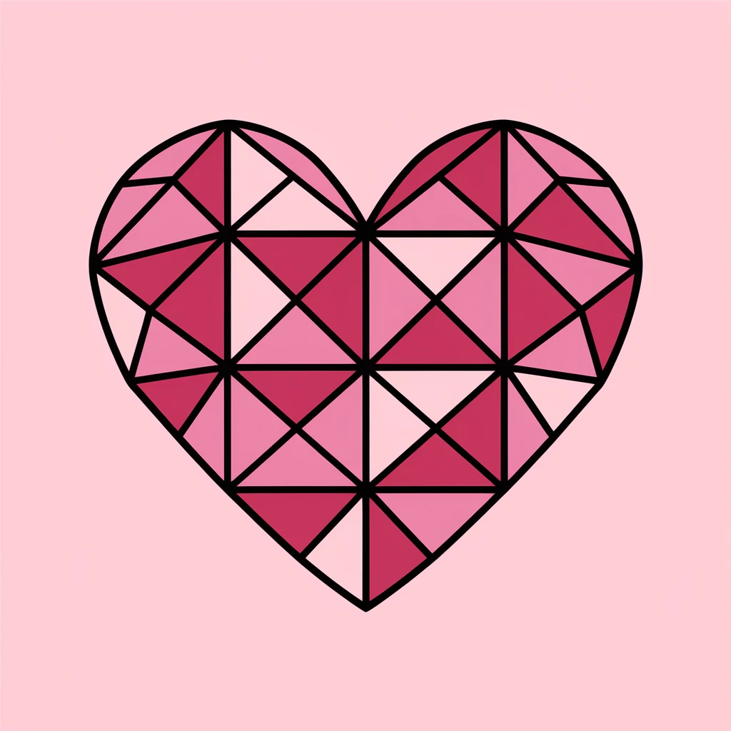 heart with a geometric pattern emoji
