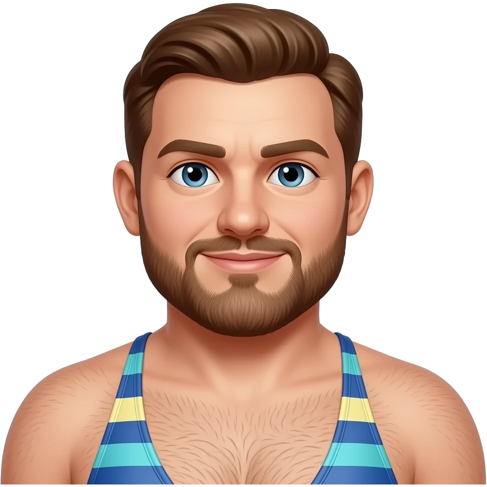 A crusty fat man in a bikini emoji