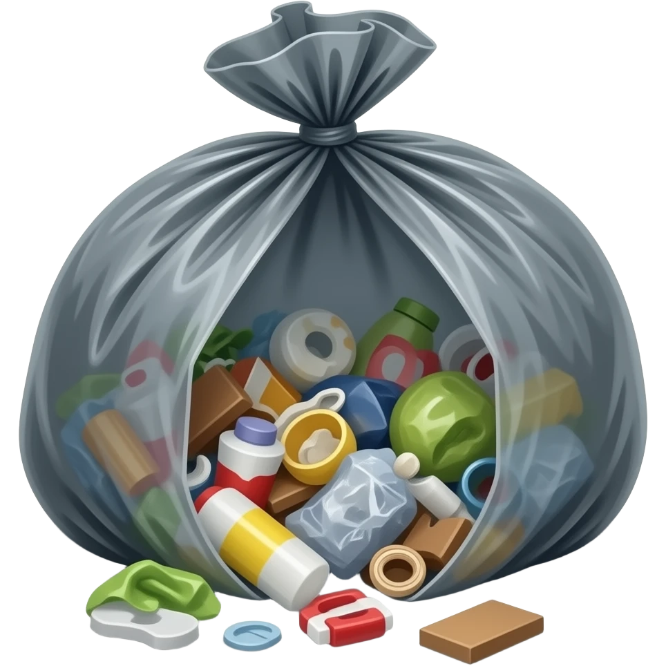 sac poubelle éventré déchets ouvert emoji