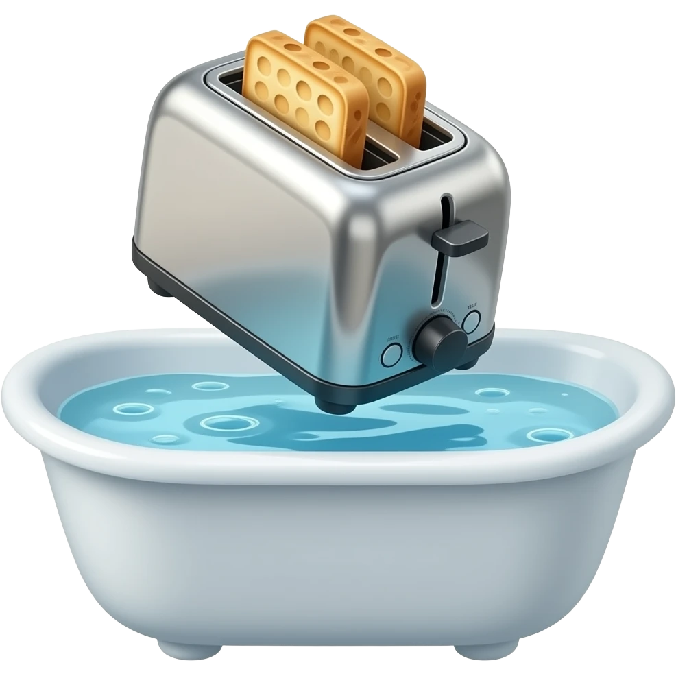 Toaster in bathtub emoji