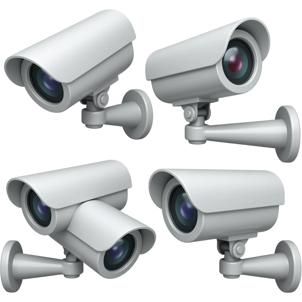 Three cctv cameras together  emoji