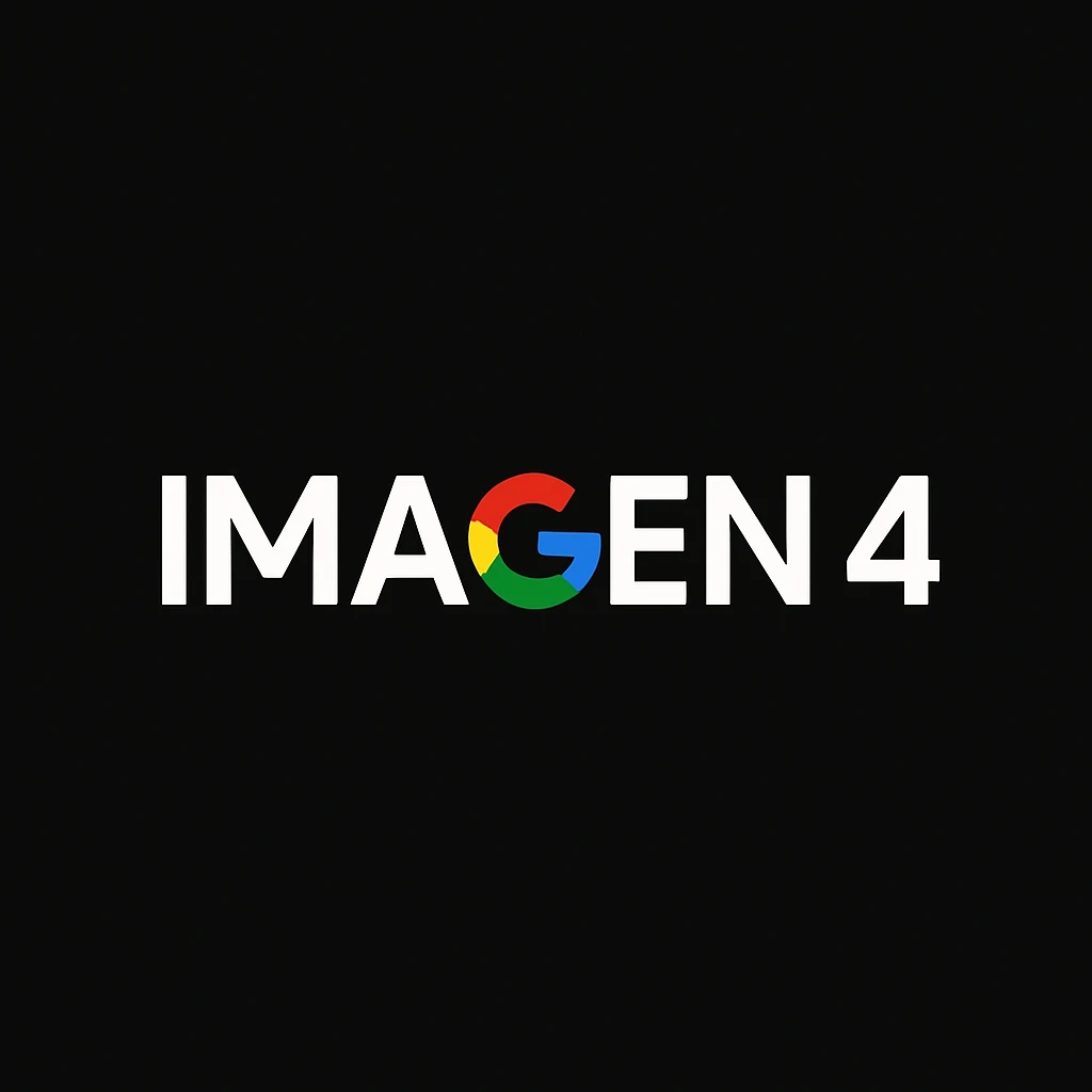 make golo of "IMAGEN 4" with googles G, black background emoji