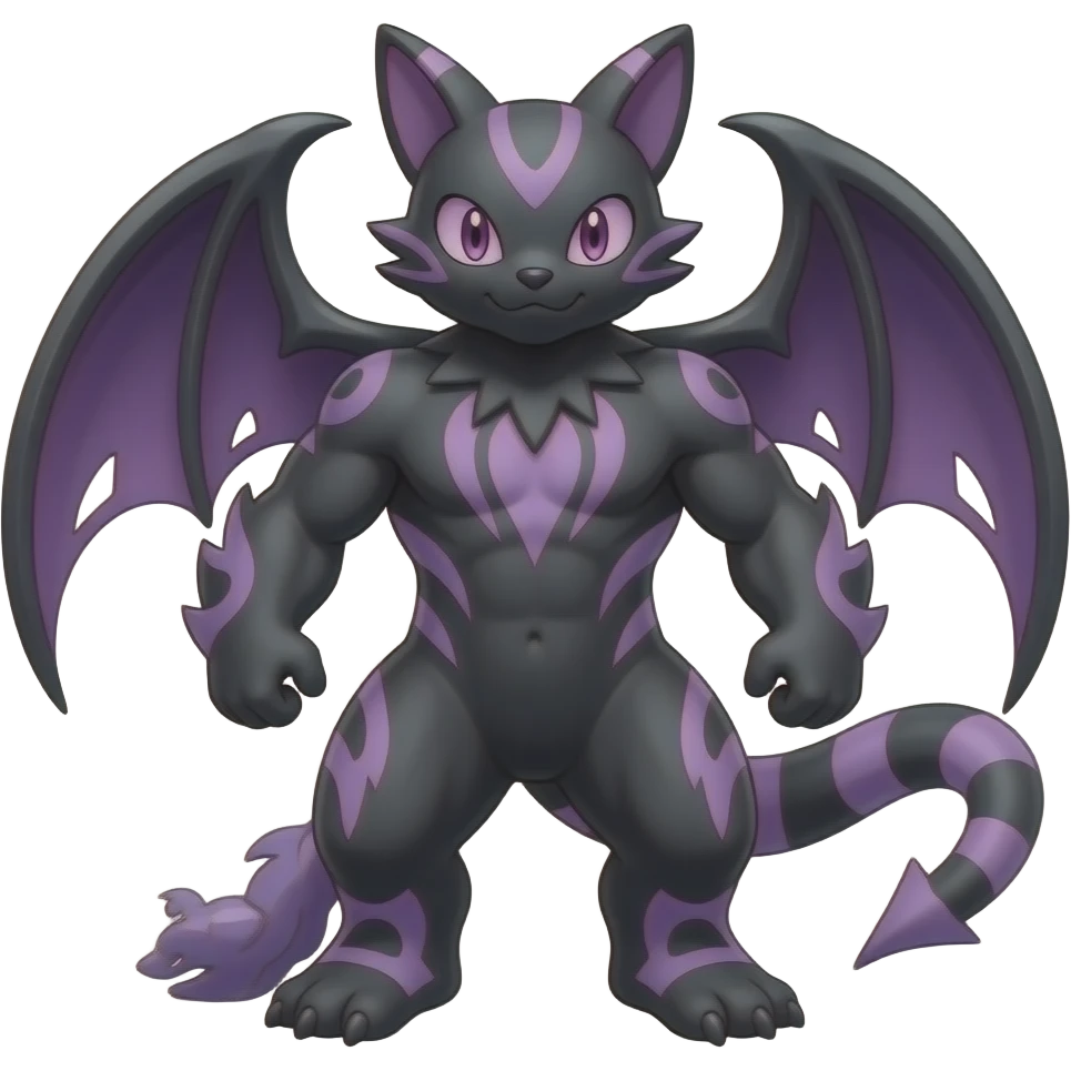 Badass Edgy Cool Wisteria-colored Demonic Furret-Umbreon-Noibat-Litten-Zorua-Pokémon emoji