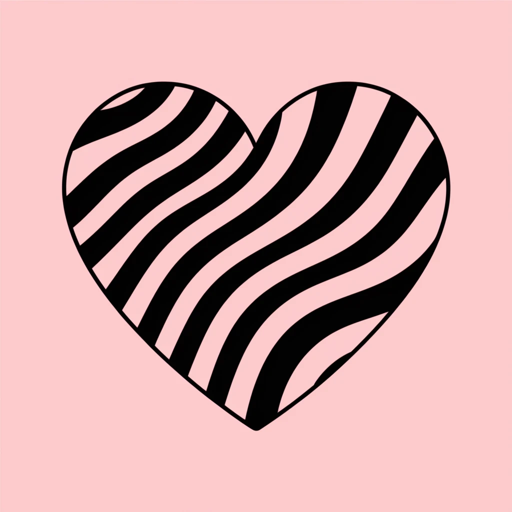 heart with a zebra stripe pattern emoji