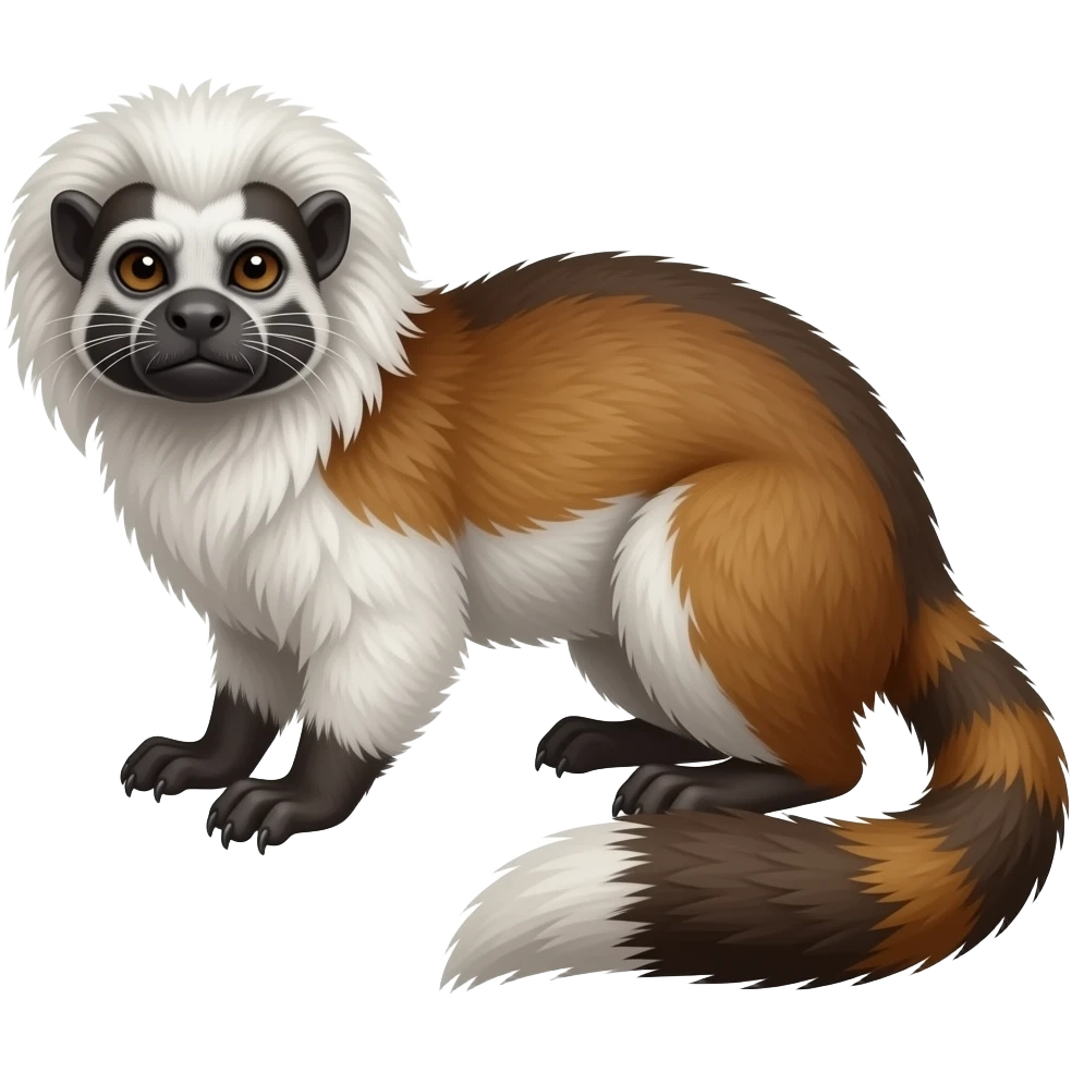 Cotton-top-Tamarin-Weasel-Mustelid-Civet-Genet-Furret-Hybrid emoji
