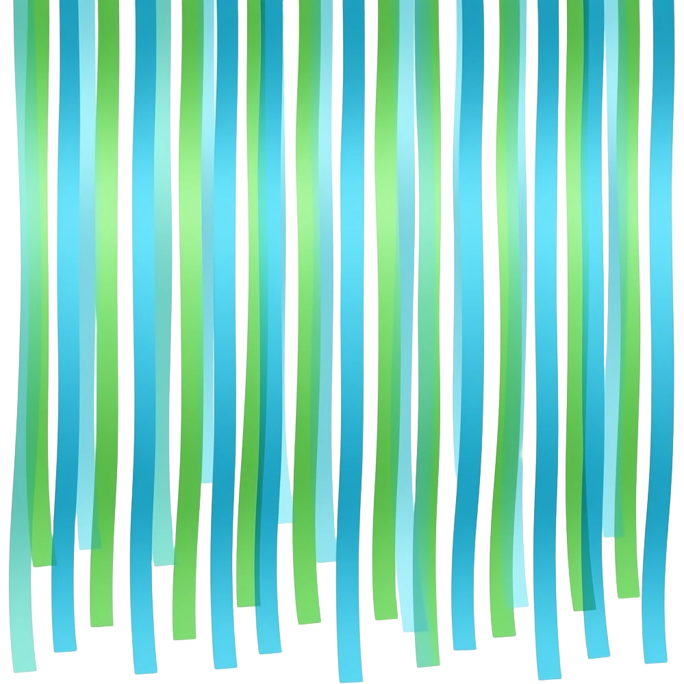 blue green Hanging streamers inspired by Barbie colour palette emoji