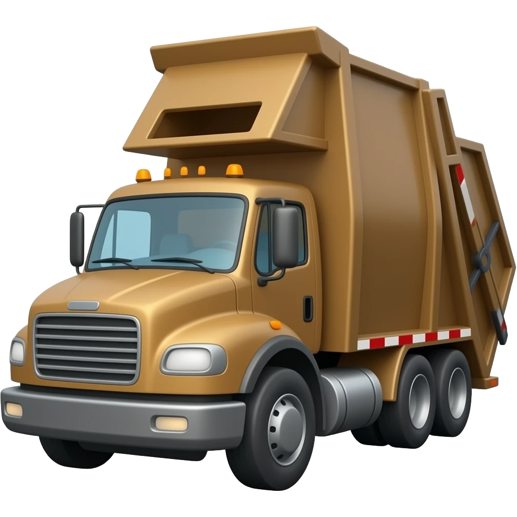 Marron trash truck emoji