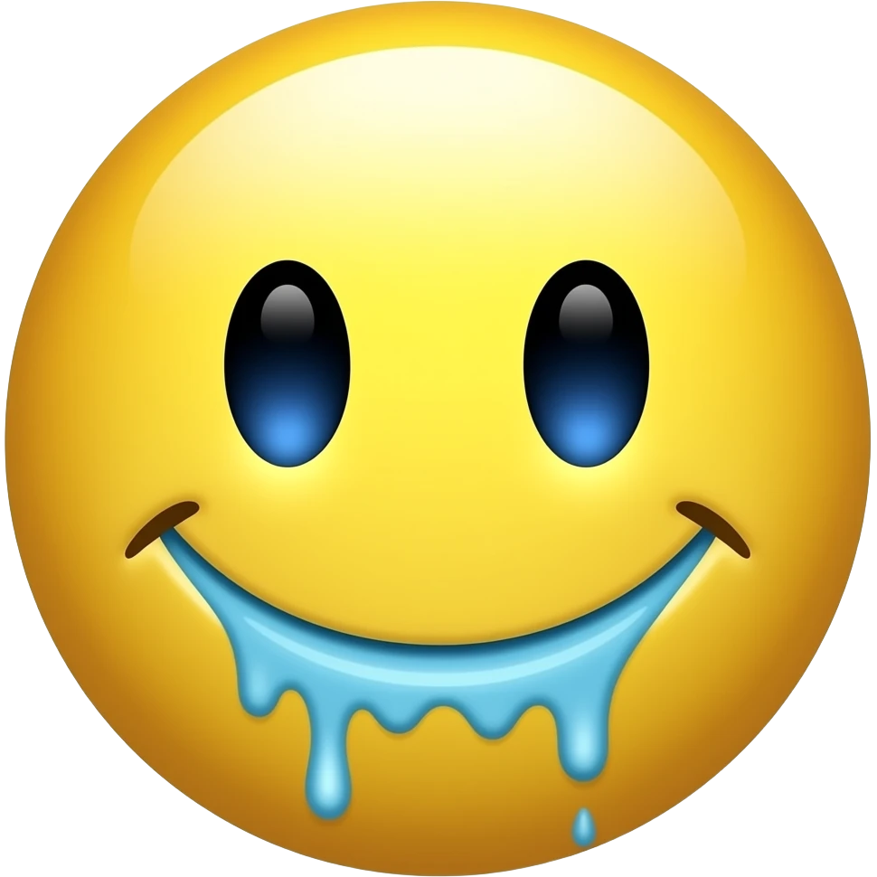 Smiley face with cum drool emoji
