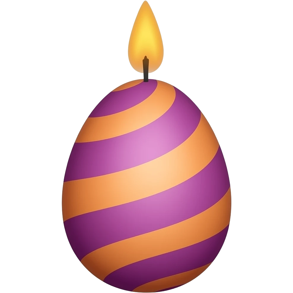Emoji of a candle of easter in purlpe and orange emoji