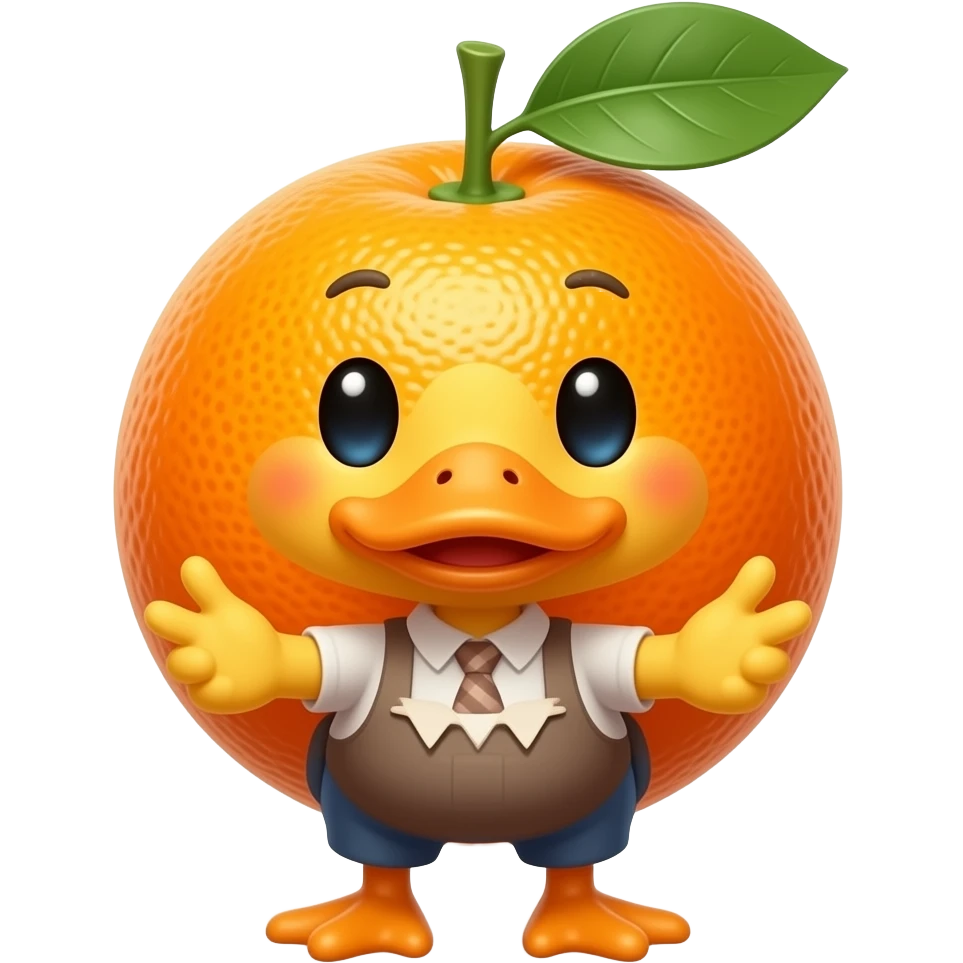 mix of orangefruit-duck emoji
